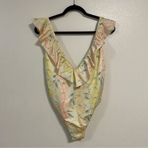 Victoria’s Secret Swimsuit Women’s Size Large Pastel floral Ruffle One Piece